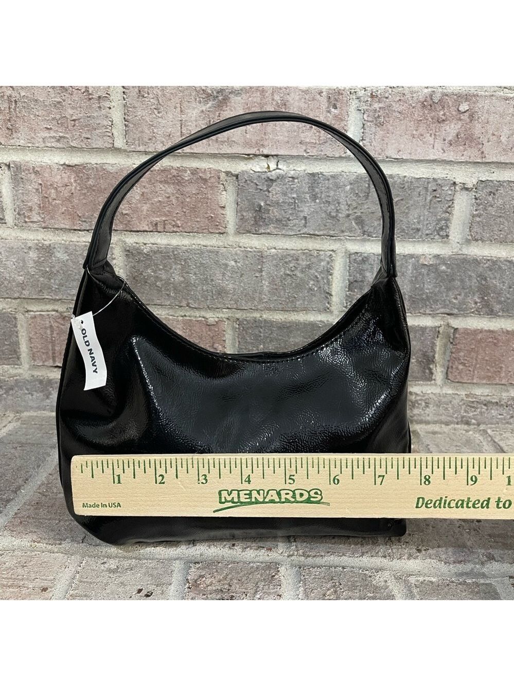 Old Navy Glossy Black Hobo Bag - Picture 4 of 7